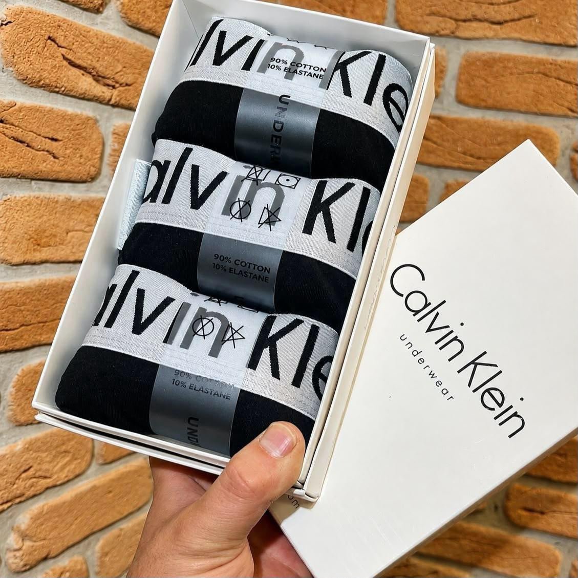 Kit com 3 Cuecas Boxer Trunk Cotton Rib Calvin Klein