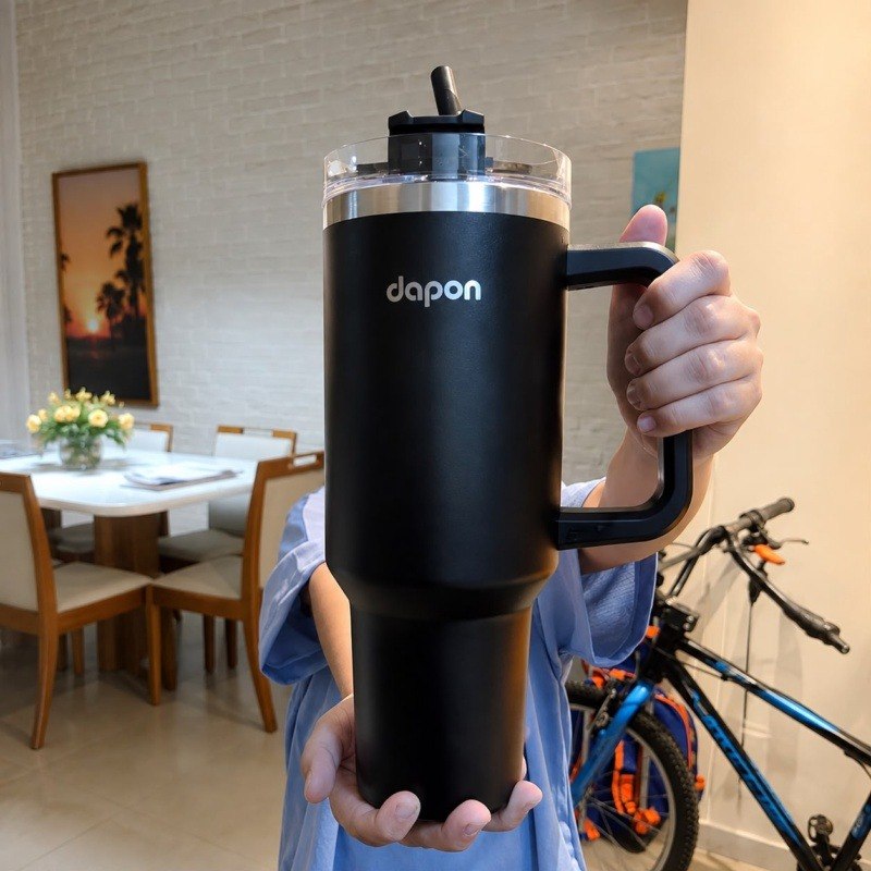 Copo Térmico Dapon 1200ml Inox Com Canudo Tampa