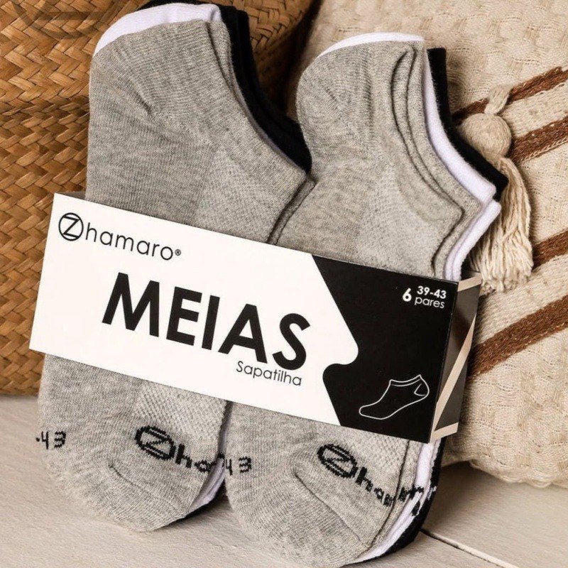 Kit com 6 Pares Meias Zhamaro Sapatilha